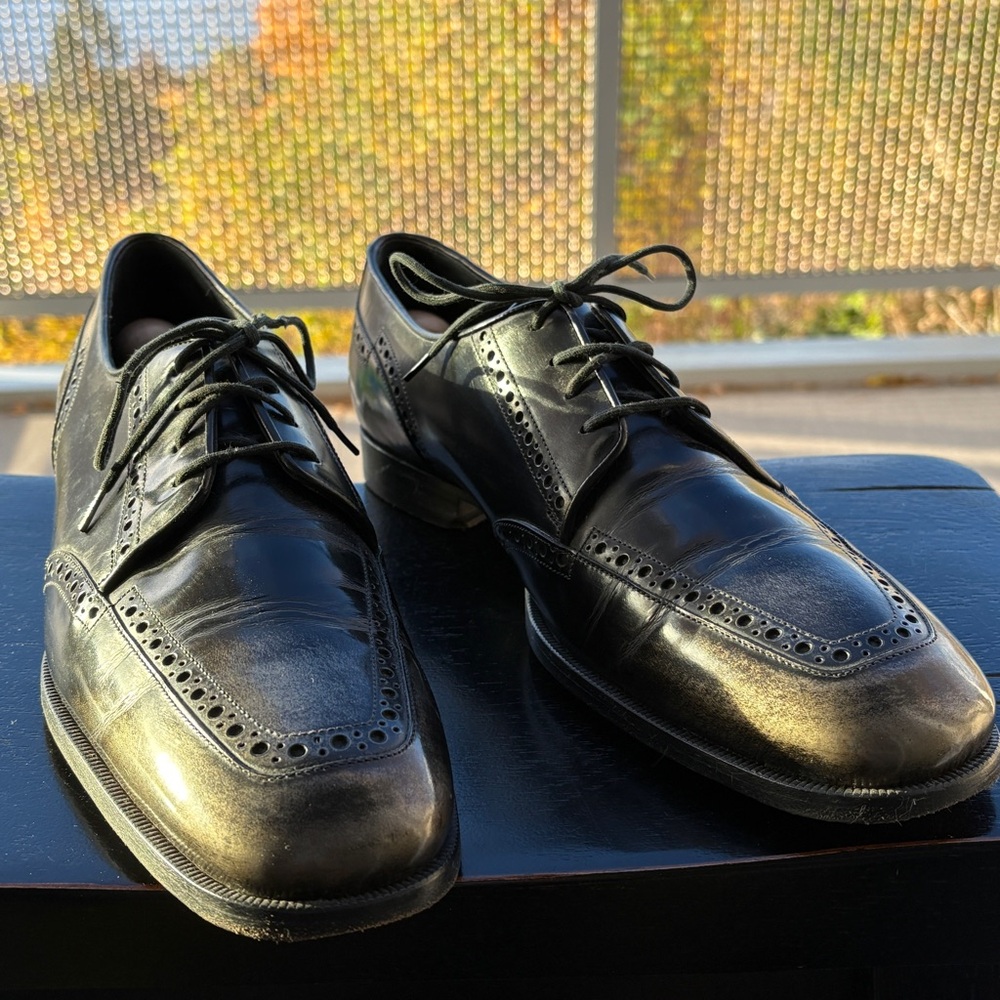Jimmy Choo fading metallic/black leather dress shoes